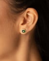 Conjunto Ponto de Luz Esmeralda Cravejado Cristal Banhado a Ouro 18K