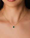 Conjunto Ponto de Luz Esmeralda Cravejado Cristal Banhado a Ouro 18K