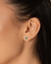 Conjunto Gota Topazio Sky Cravejado Cristal Banhado a Ouro 18K