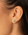 Conjunto Gota Turmalina Cravejado Cristal Banhado a Ouro 18K