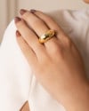 Anel Abaulado Liso Tamanho 18 Banhado a Ouro 18K