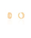 Brinco Argola Click Bolinhas Pontos de Luz Cristal 1.5 cm Banhado a Ouro 18 K