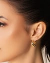 Brinco Argola Click Abaulada Lisa 1.9 cm Banhado a Ouro 18K