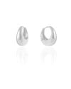 Brinco Argola Click Abaulada Lisa 1.9 cm Ródio Branco