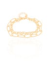 Pulseira Dupla Elos Ovais e Portugueses Banhado a Ouro 18K