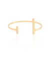 Bracelete Palitos Liso e Cravejado Cristal Banhado a Ouro 18K