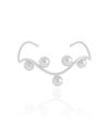 Bracelete Ondas Bolas Lisas Ródio Branco