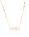 Choker Elos Pérolas Banhado a Ouro 18K