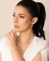 Choker Elos Pérolas Ródio Branco