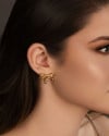 Brinco Laço Bolas Lisas Banhado a Ouro 18K