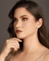 Brinco Gota Cravejada Cristal Banhado a Ouro 18K