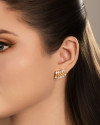 Brinco Navetes Pontos de Luz Cristal Banhado a Ouro 18K