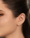 Brinco Ponto de Luz Cristal 3 mm Banhado a Ouro 18K