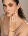 Bracelete Mola Canutilhos Pontos de Luz Cristal Banhado a Ouro 18K