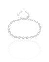Pulseira Elos Torcidos 4 mm Ródio Branco