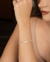 Pulseira Dupla Riviera Cristal 2 mm Banhado a Ouro 18K