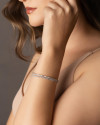 Pulseira Dupla Riviera Cristal 2 mm Ródio Branco