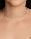 Choker Torcida Detalhada 2 mm Ródio Branco