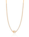 Gargantilha Riviera Cravejada Cristal Banhado a Ouro 18K - 45 cm