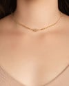 Gargantilha Riviera Cravejada Cristal Banhado a Ouro 18K - 45 cm
