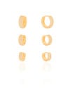 Trio de Argolas Cravejado Cristal Banhado a Ouro 18K