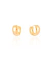 Brinco Argola Click Abaulada Lisa 1.7 cm Banhado a Ouro 18K