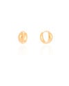 Brinco Argola Click Abaulada Lisa 1.4 cm Banhado a Ouro 18K