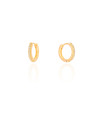 Brinco Argola Click Cravejado Cristal 1.4 cm Banhado a Ouro 18K