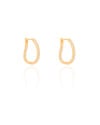 Brinco Argola Click Oval Cravejado Cristal 1.9 cm Banhado a Ouro 18K