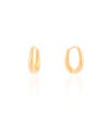 Brinco Argola Click Oval Liso 1.9 cm Banhado a Ouro 18K