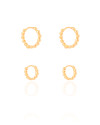 Dupla de Argolas Bolinhas Banhado a Ouro 18K