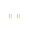 Brinco Argola Click Reta Lisa 1.0 cm Banhado a Ouro 18K
