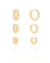 Trio de Argolas Cravejadas Cristal Banhado a Ouro 18K