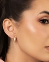 Trio de Argolas Cravejadas Cristal Banhado a Ouro 18K