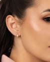 Trio de Argolas Cravejadas Cristal Banhado a Ouro 18K