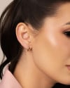 Trio de Argolas em U Cravejadas Cristal Banhado a Ouro 18K