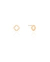 Brinco Flor Vazada Cravejada 9 mm Banhado a Ouro 18K