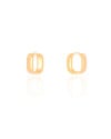 Brinco Argola Click Quadrada Reta Lisa 1.4 cm Banhado a Ouro 18K