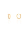 Brinco Argola Click Flor Cravejada Cristal 1.4 cm Banhado a Ouro 18K