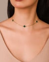 Choker Elos Trevos Tom Esmeralda 1.0 cm Banhado a Ouro 18K