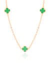 Choker Elos Trevos Tom Esmeralda 1.0 cm Banhado a Ouro 18K