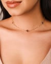 Choker Elos Trevos Tom Rubi 1.0 cm Banhado a Ouro 18K