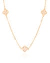Choker Elos Trevos Tom Madrepérola 1.0 cm Banhado a Ouro 18K