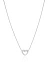 Gargantilha Veneziana Coração Vazado 1.0 cm Ródio Branco - 45 cm