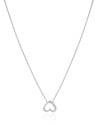 Gargantilha Veneziana Coração Vazado 1.0 cm Ródio Branco - 45 cm