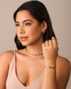 Bracelete Mola Abaulado ABS Ródio Branco