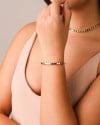 Bracelete Mola Abaulado ABS Ródio Branco
