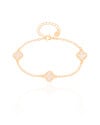 Pulseira Elos Trevos Tom Madrepérola Banhado a Ouro 18K