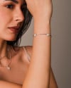 Pulseira Elos Trevos Tom Madrepérola Ródio Branco