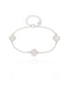 Pulseira Elos Trevos Tom Madrepérola Ródio Branco